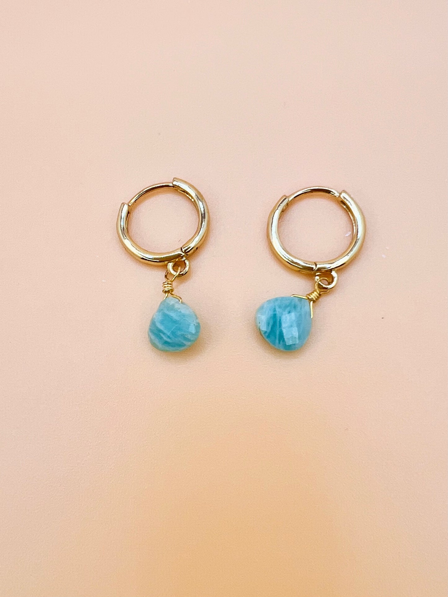 Amazonite hoops