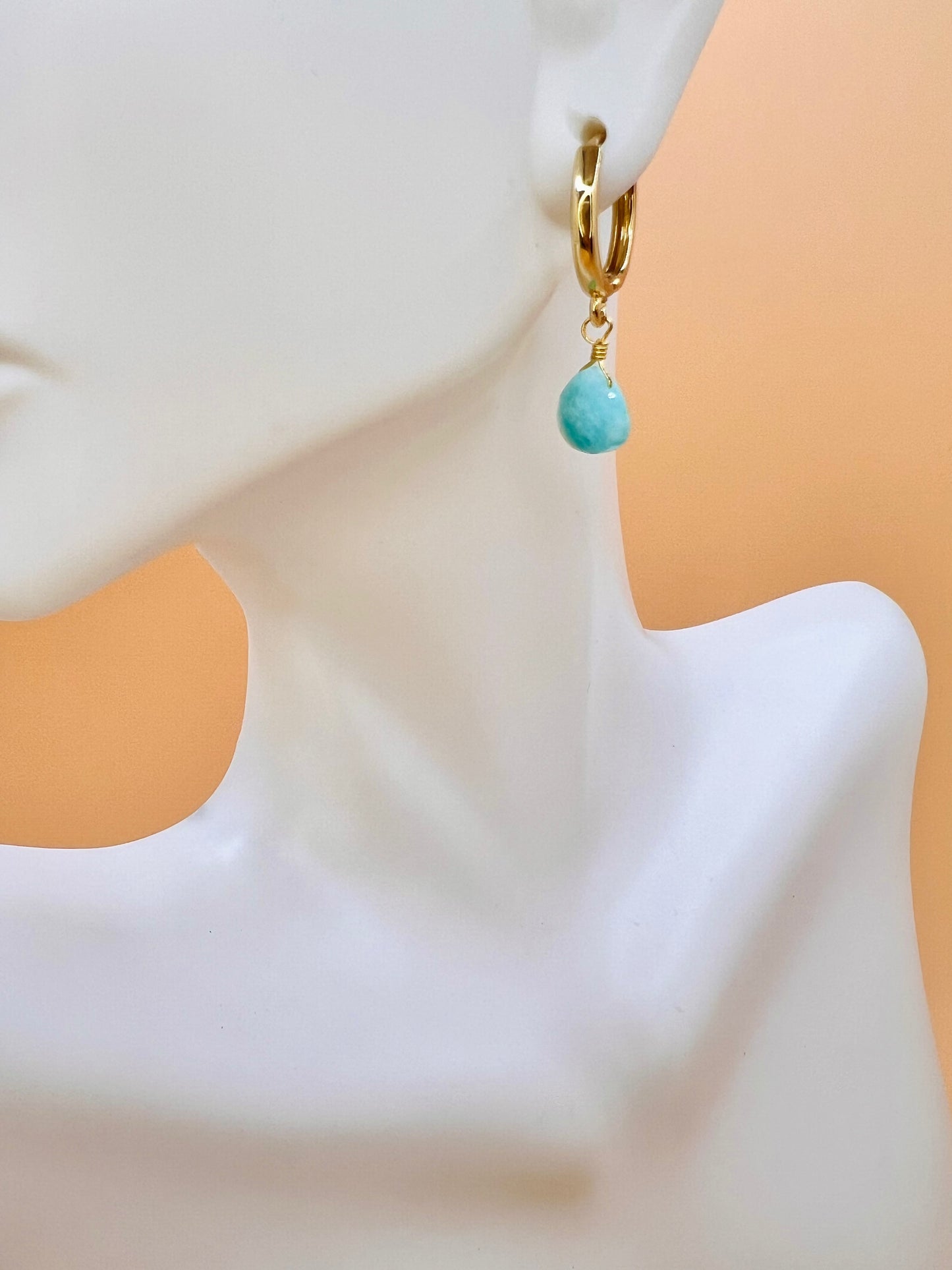 Amazonite hoops