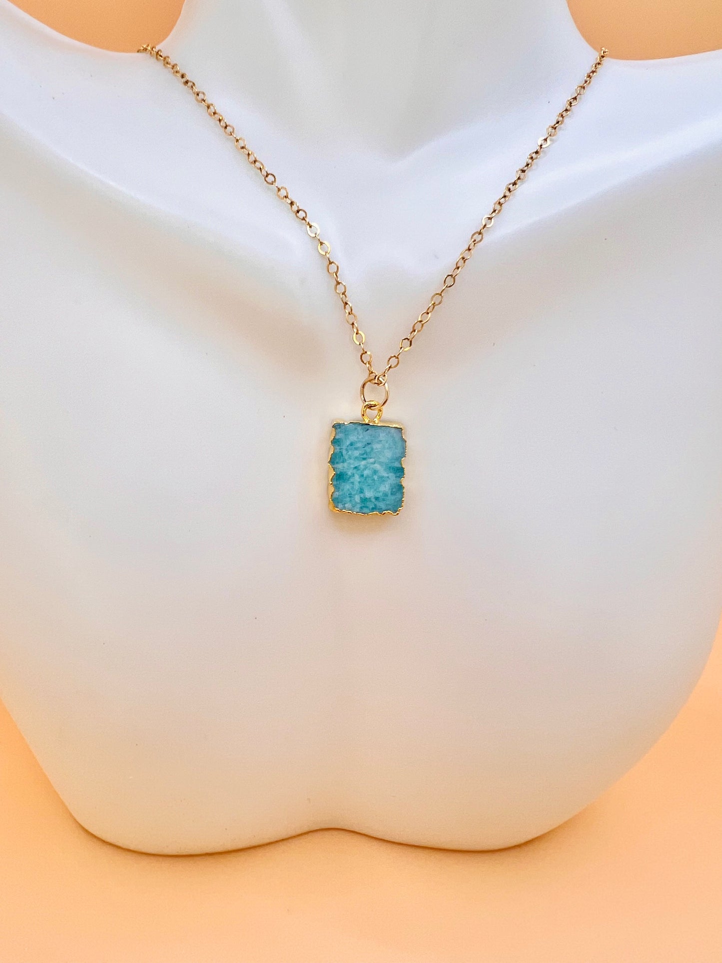 Amazonite rectangle necklace