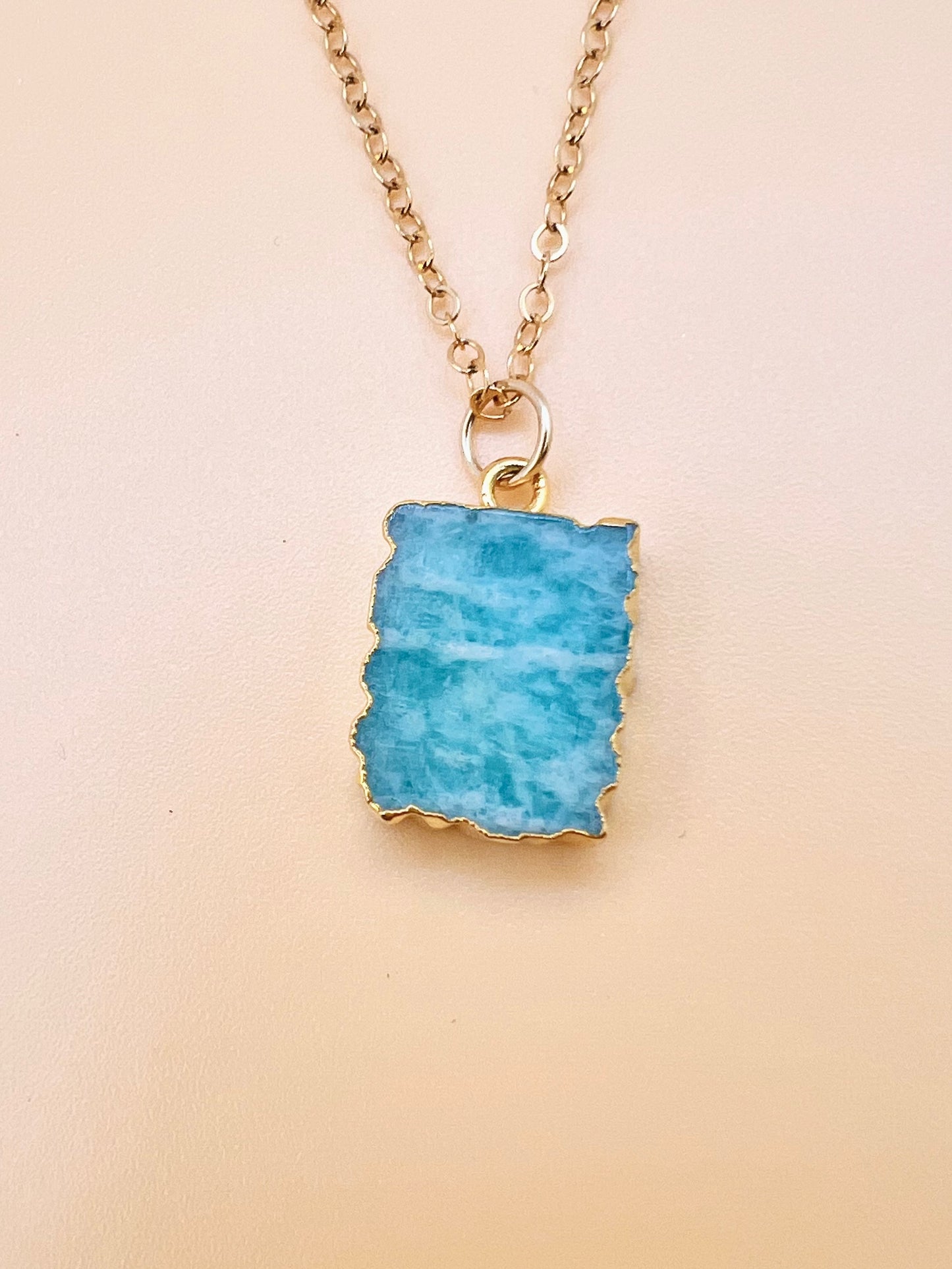 Amazonite rectangle necklace