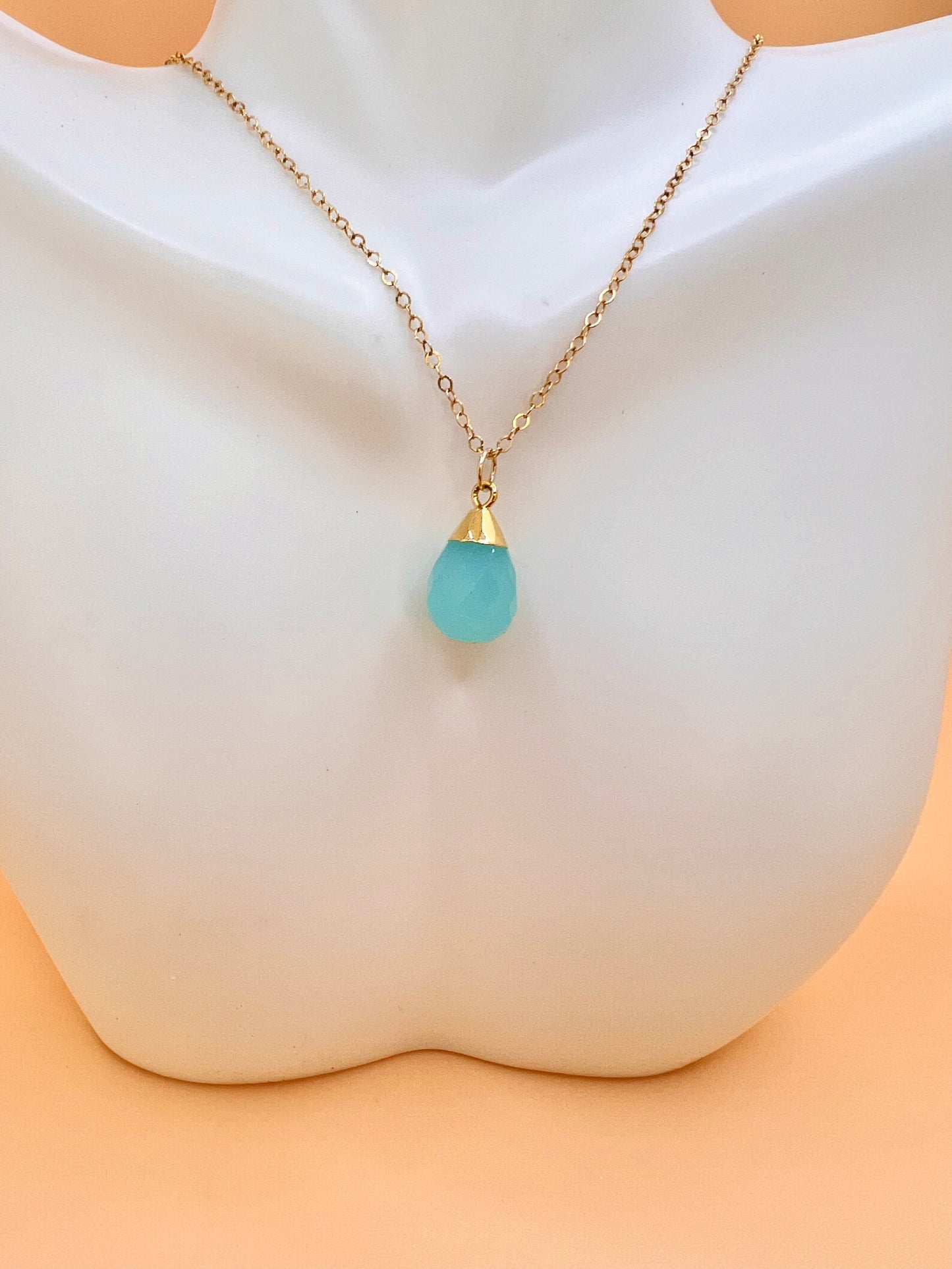 Aqua Chalcedony Necklace
