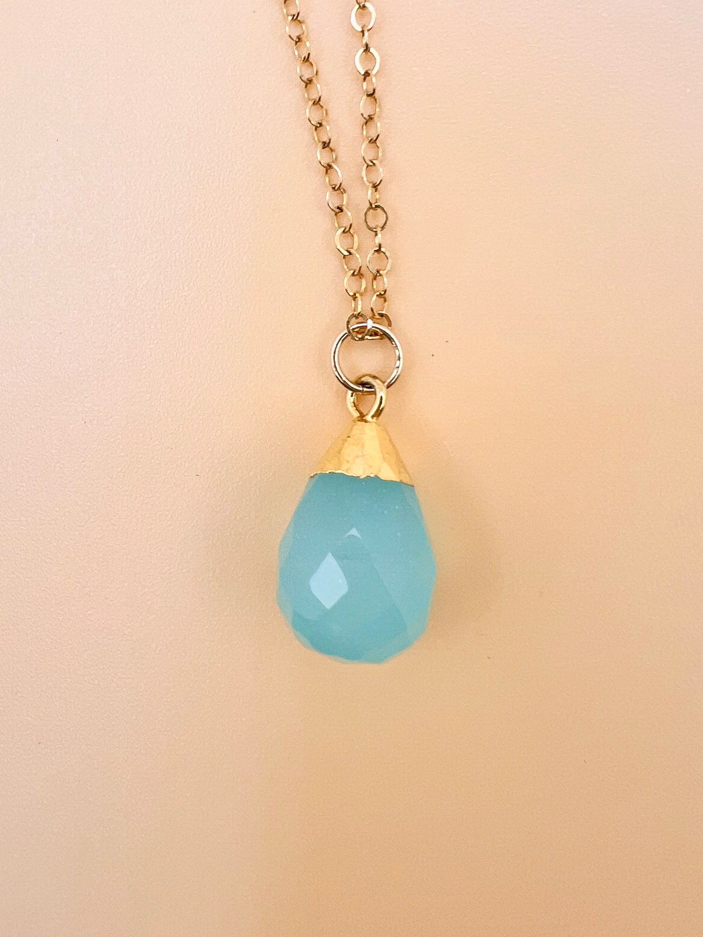 Aqua Chalcedony Necklace