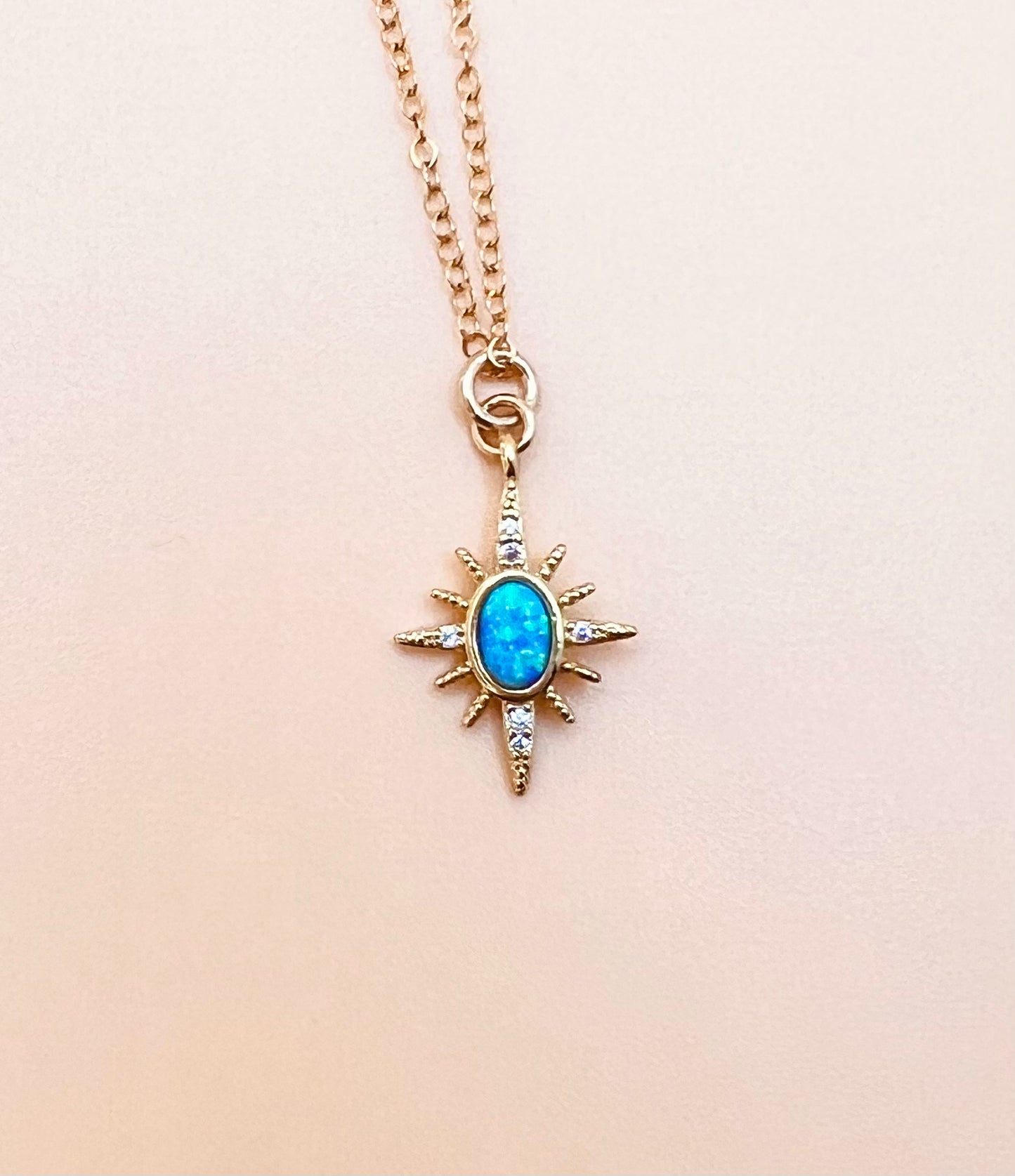 Blue Opal North Star necklace