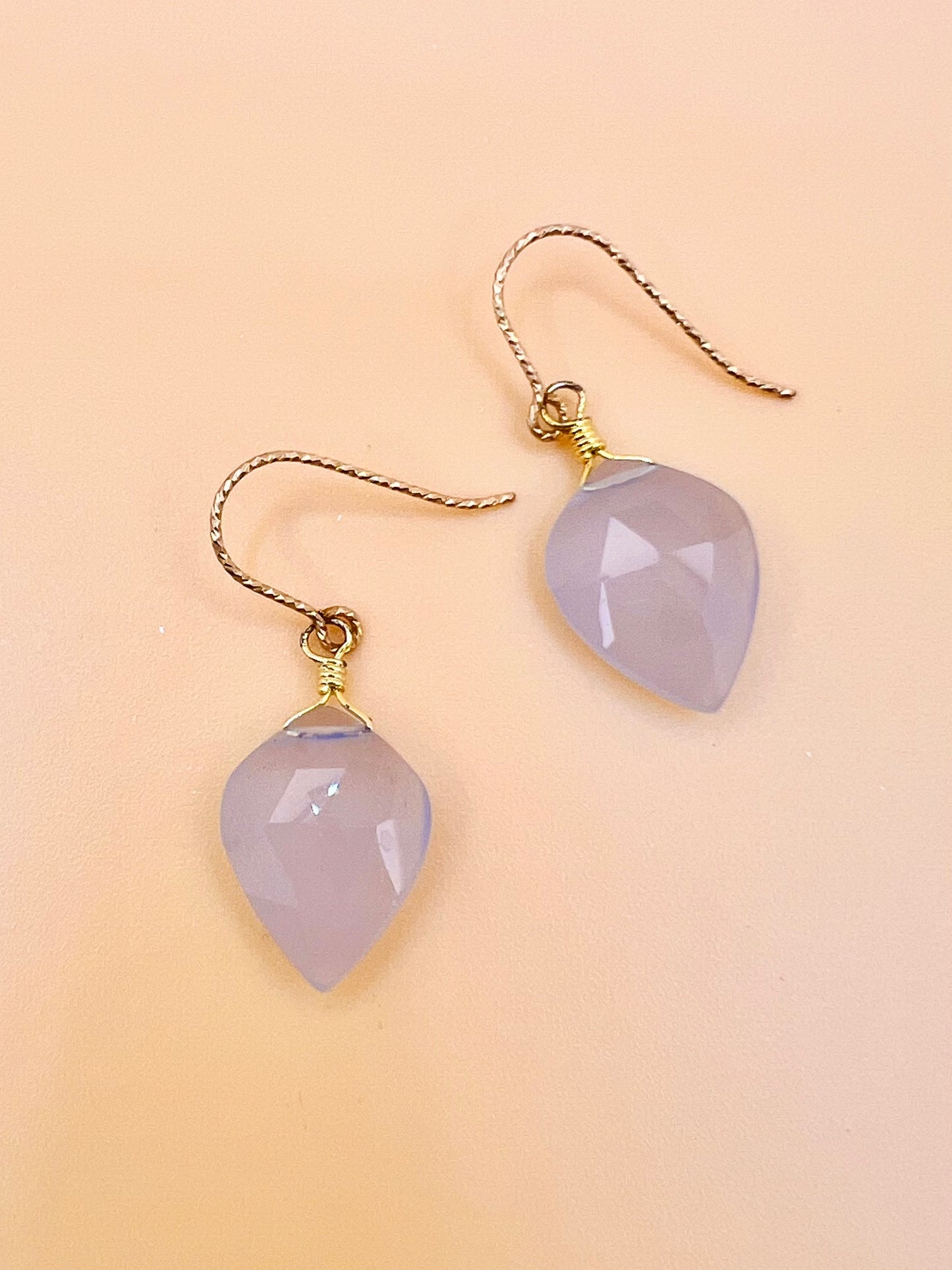 Clear Blue Lace Agate earrings