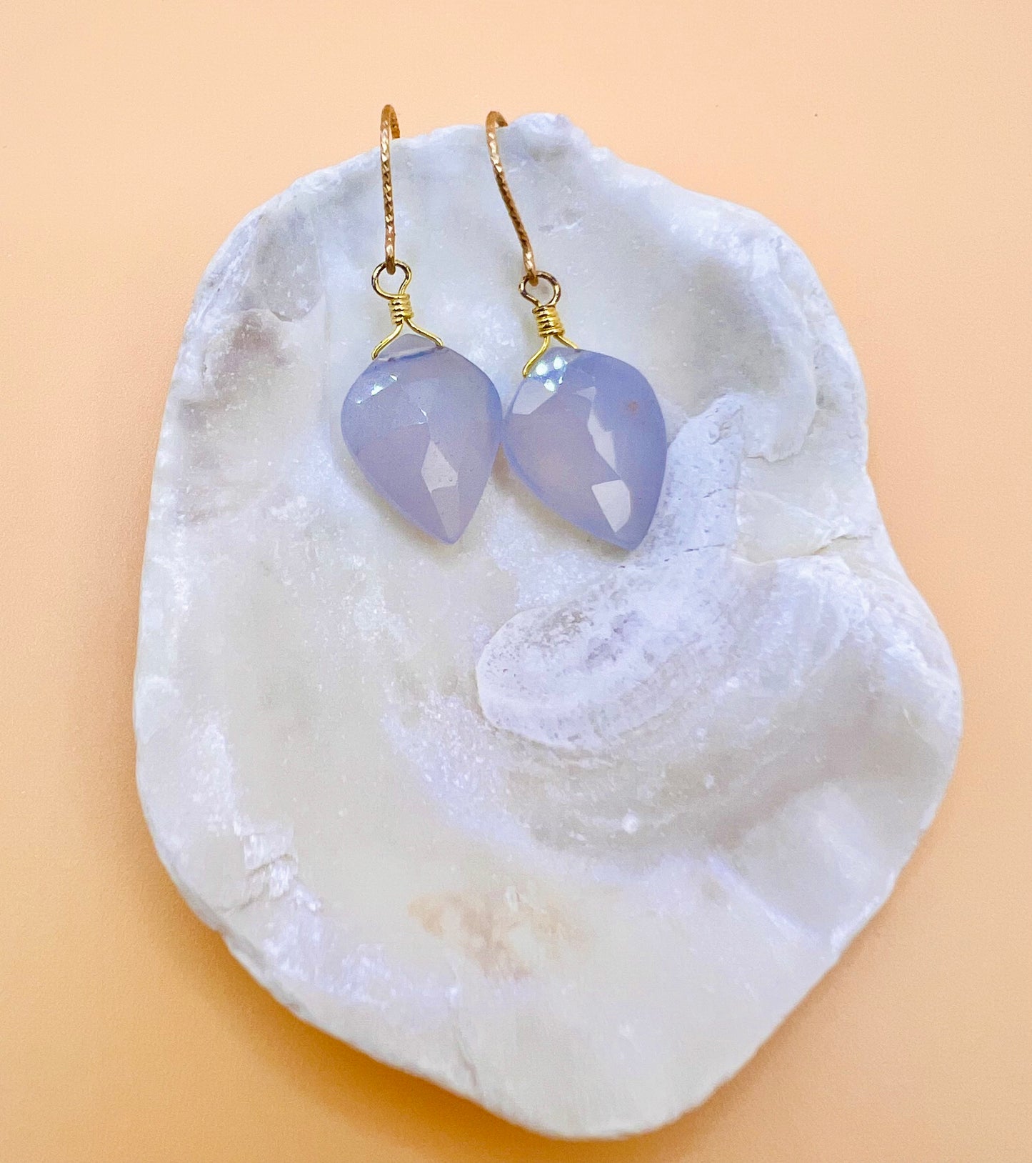 Clear Blue Lace Agate earrings