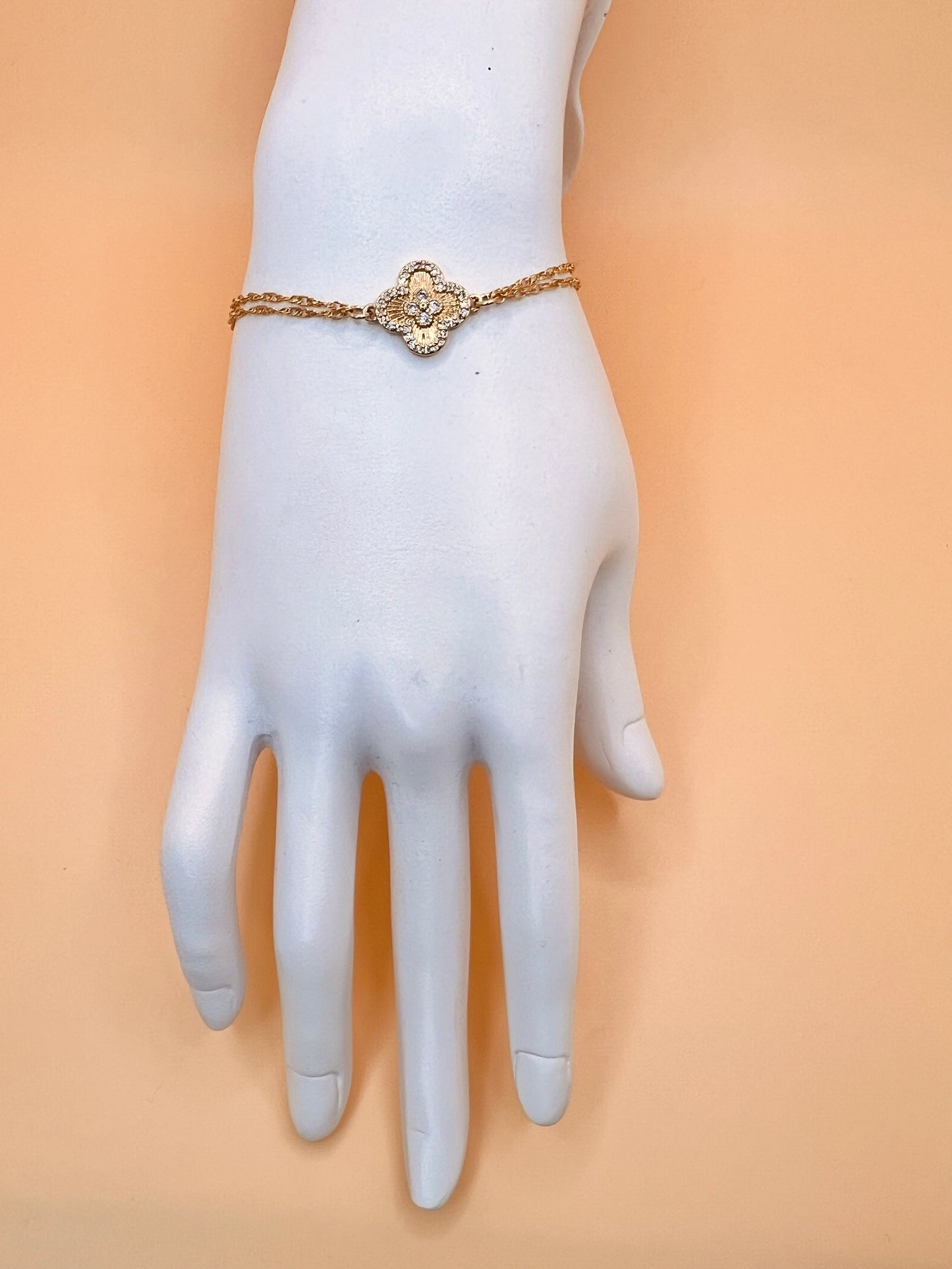 Clover double chain bracelet