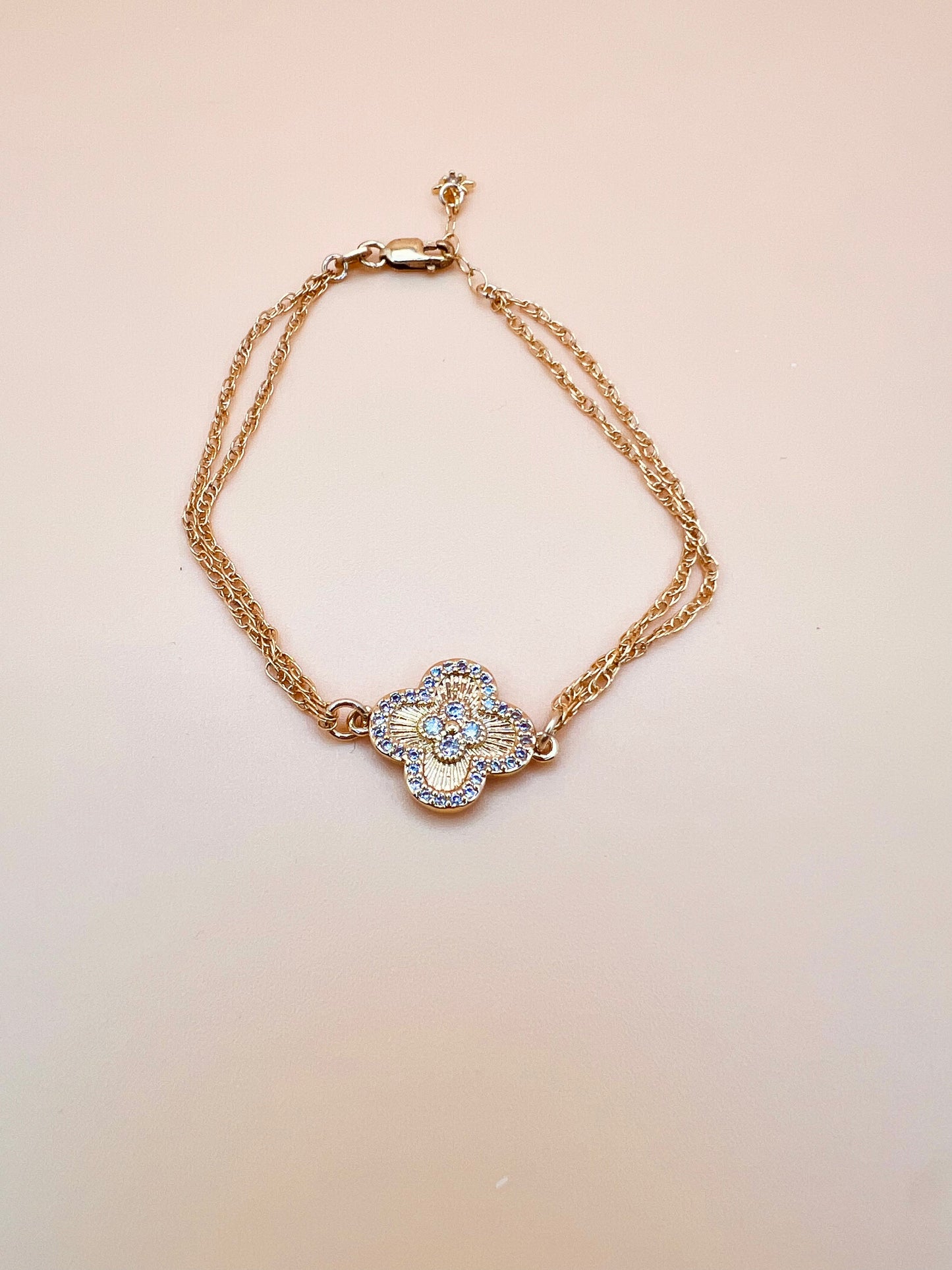 Clover double chain bracelet