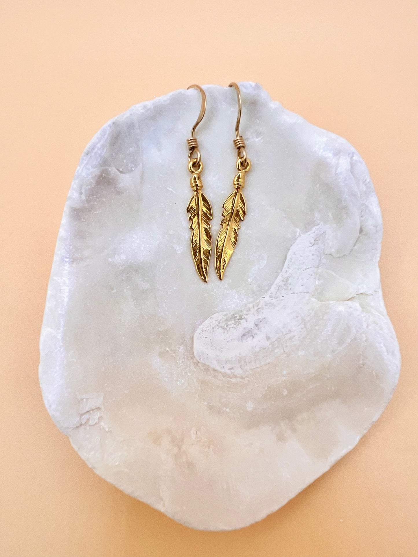 Gold Feather earrings