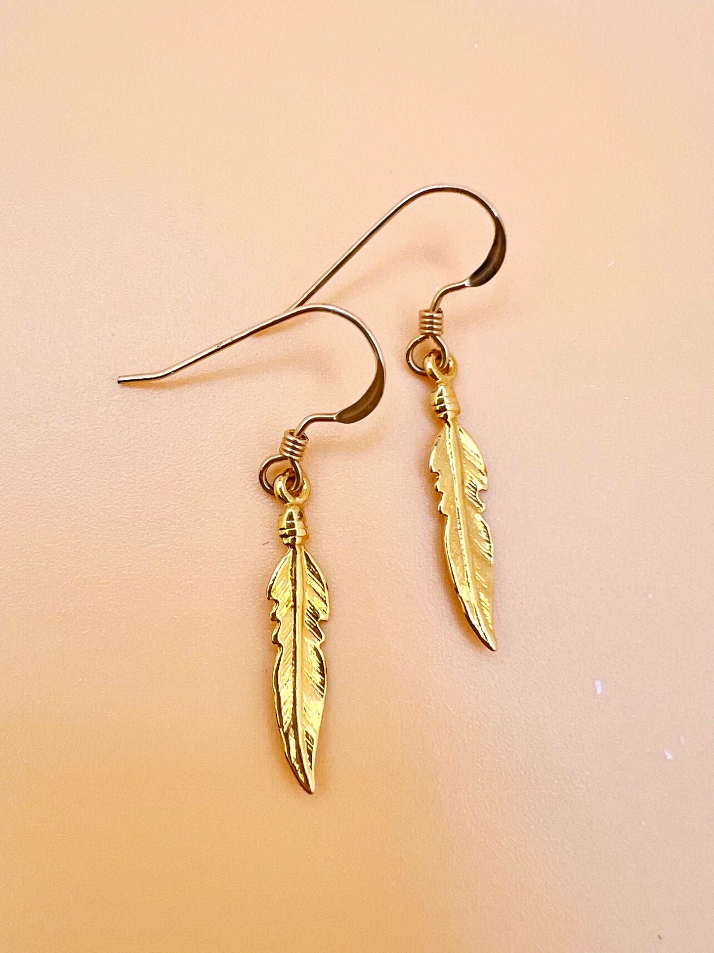 Gold Feather earrings