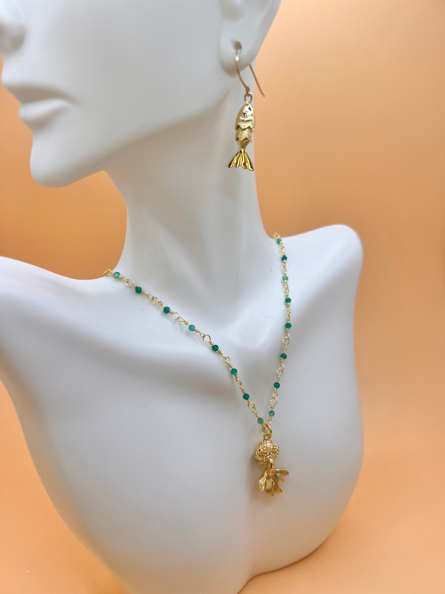 New! Goldfish Beaded Necklace