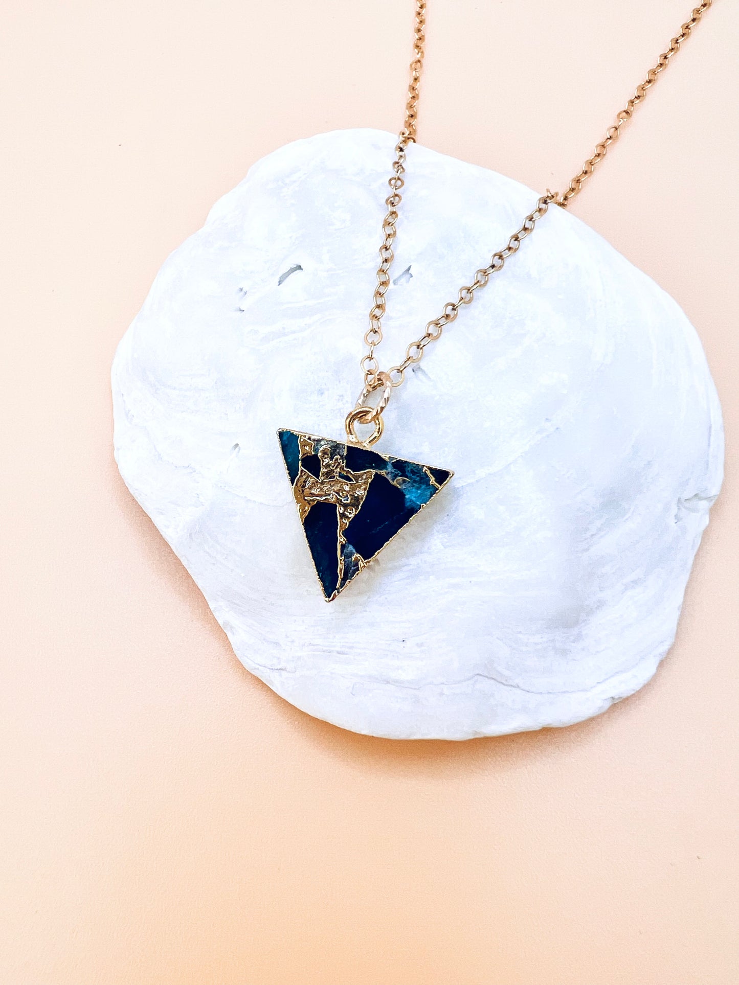 Mojave apatite triangle pendant