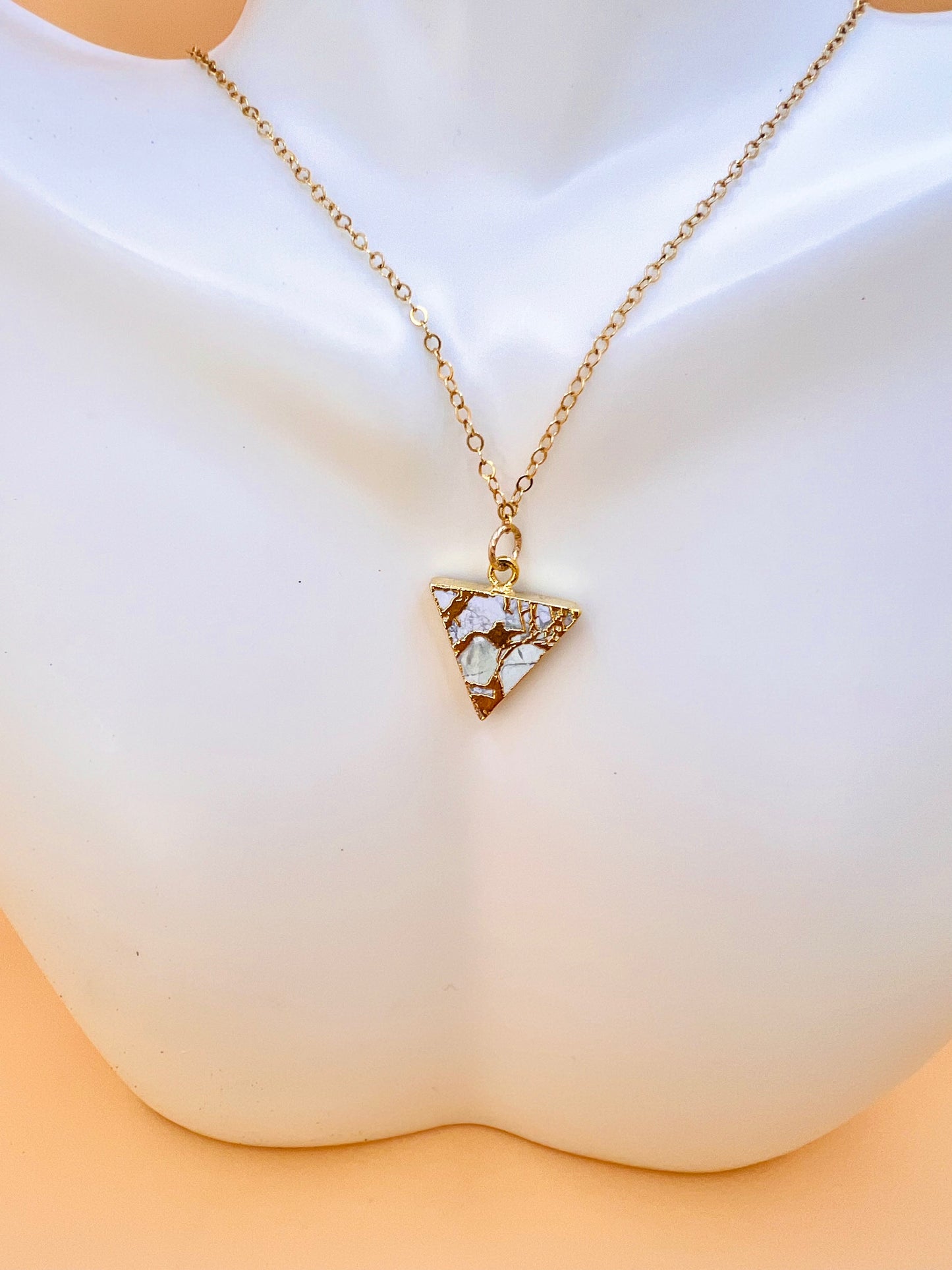 Mojave Howlite triangle pendant