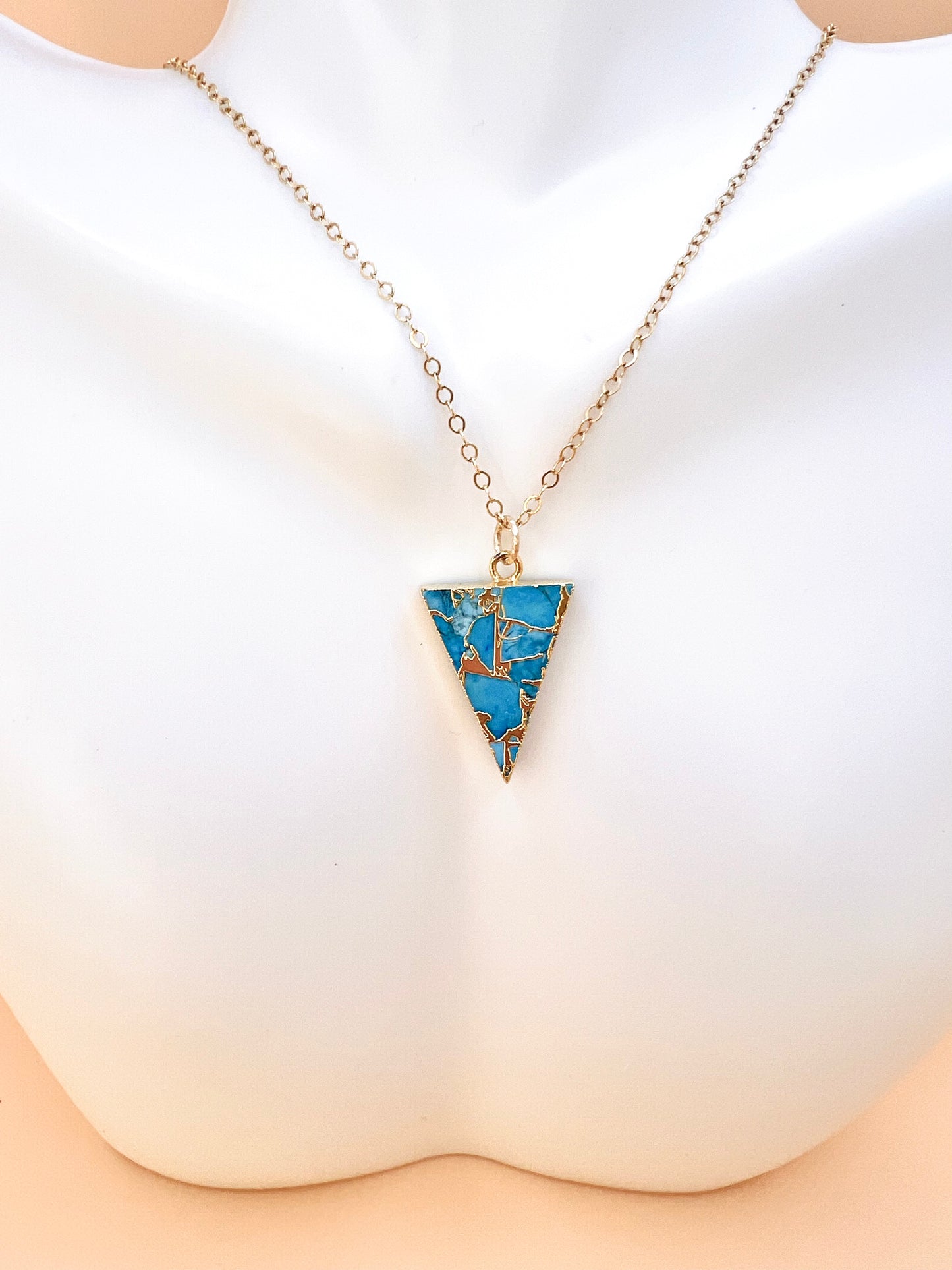 Mojave Turquiose large triangle necklace