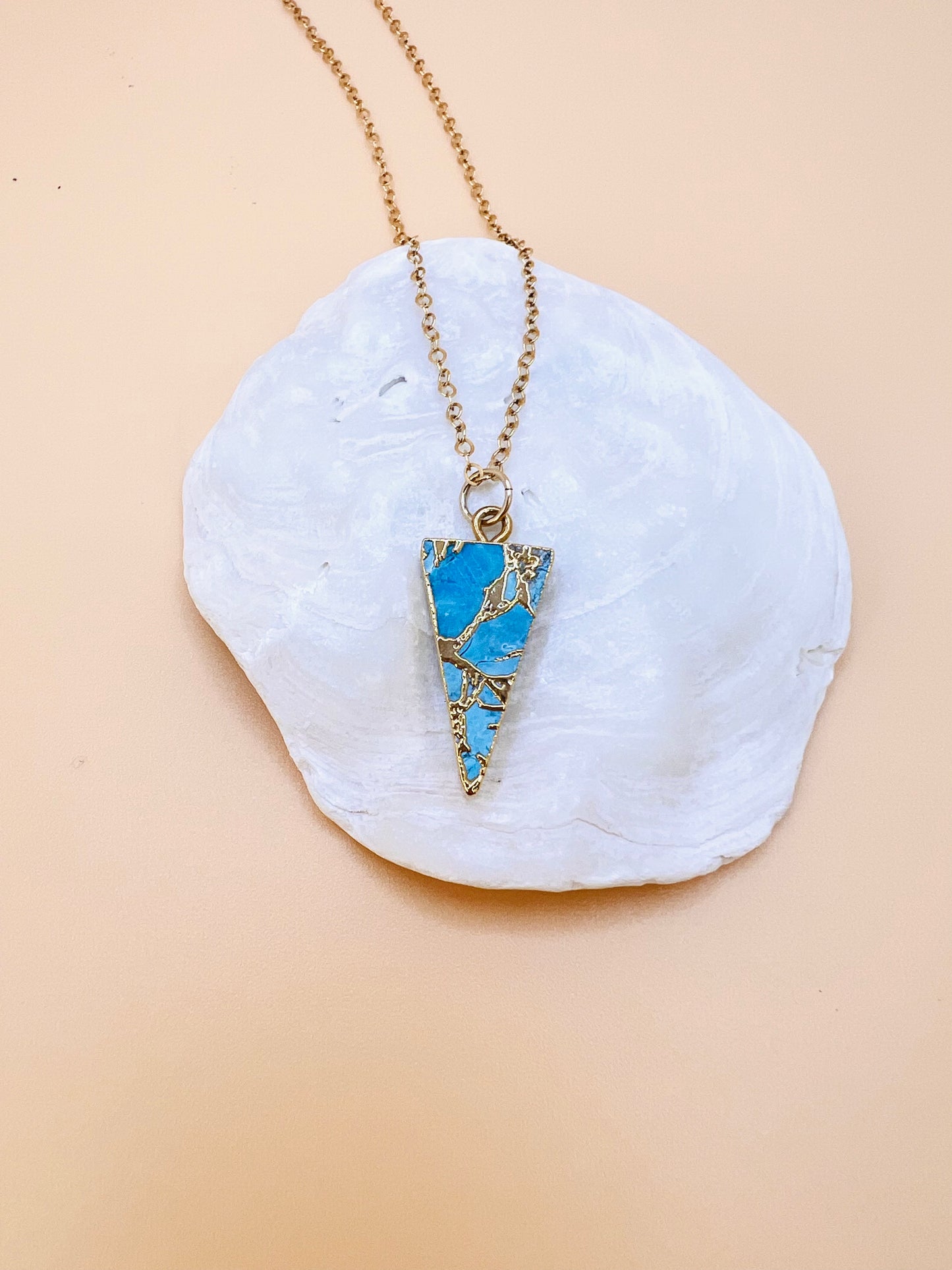 Mojave Turquiose skinny triangle necklace