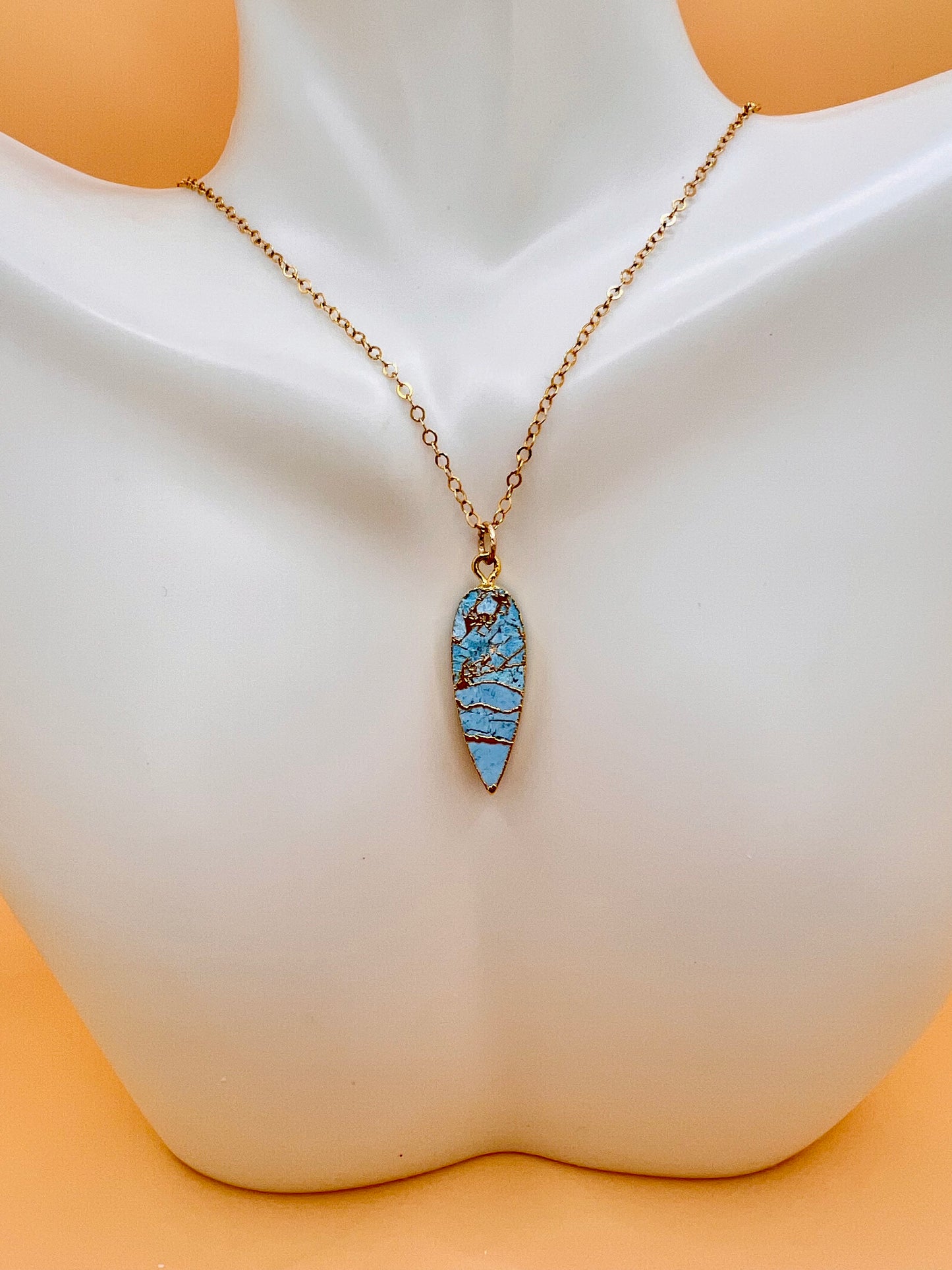 Mojave Turquoise drop pendant necklace