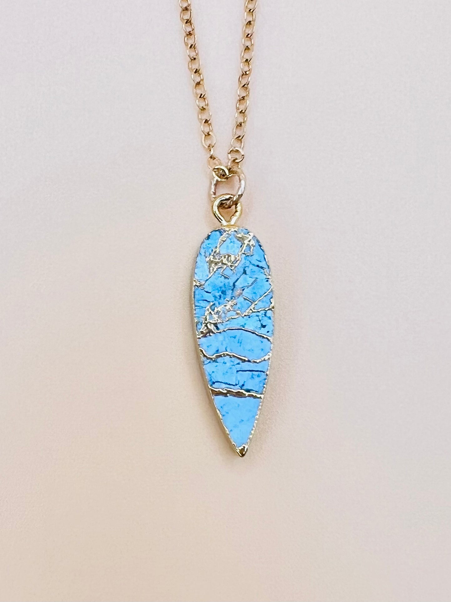 Mojave Turquoise drop pendant necklace