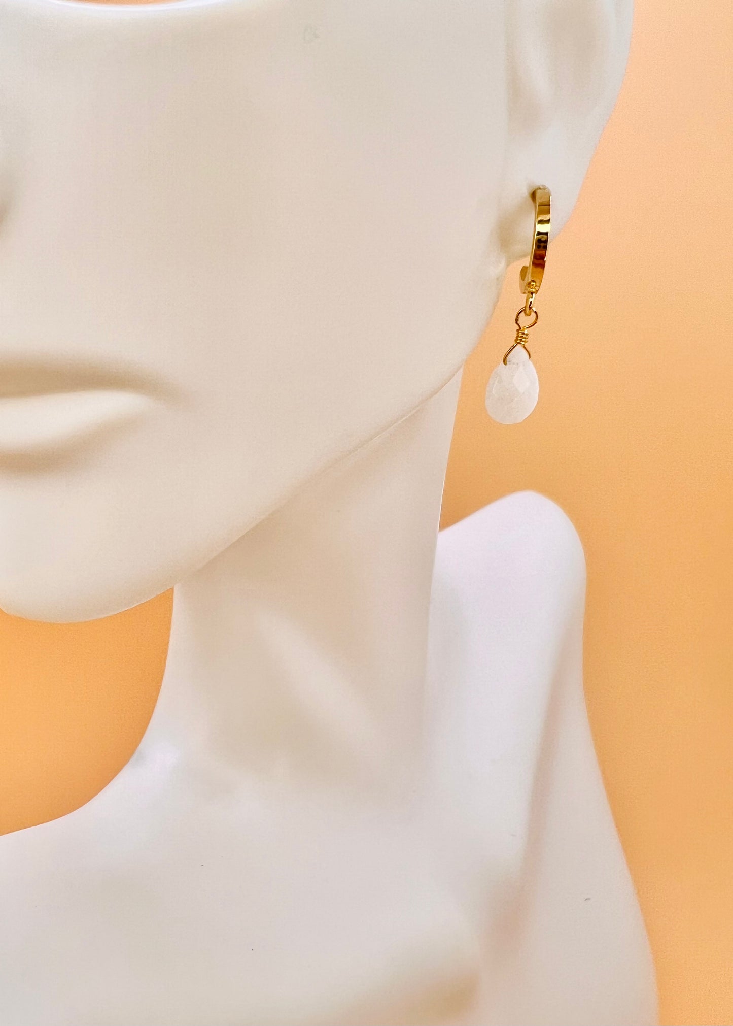 Moonstone hoop posts
