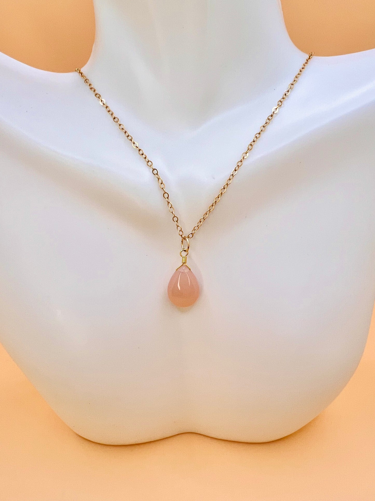 Peach Chalcedony necklace