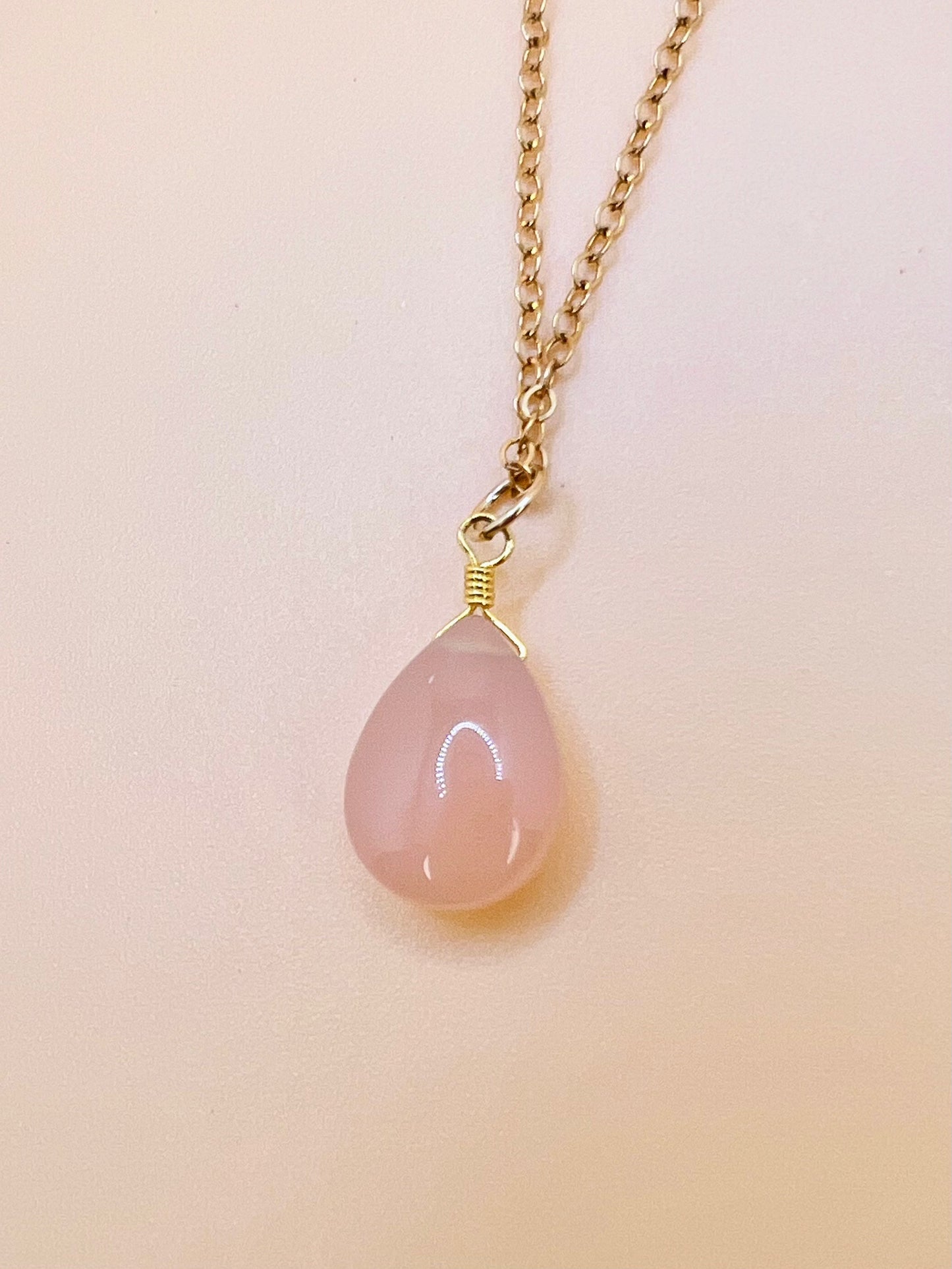 Peach Chalcedony necklace