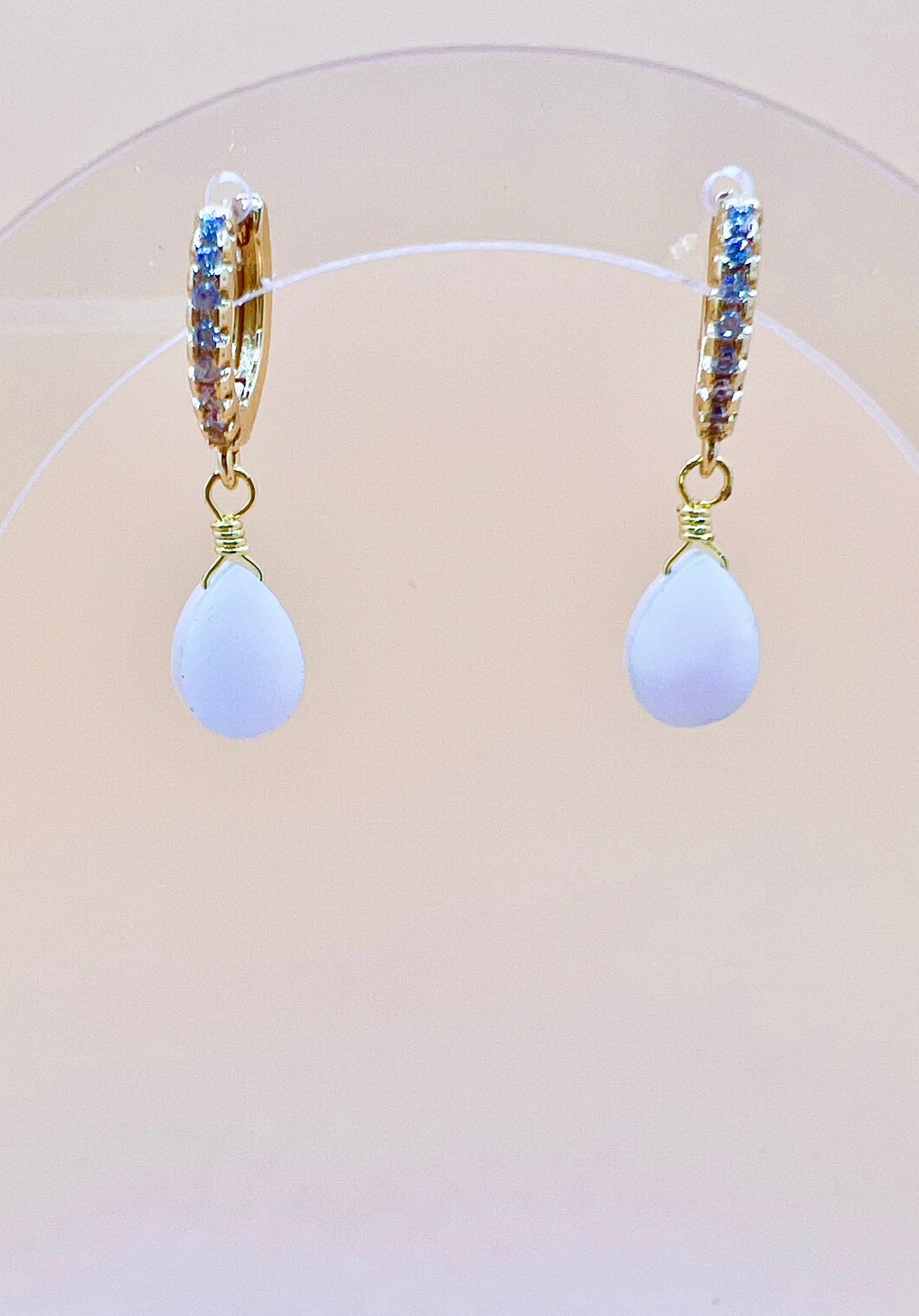 Pink Opal Fancy hoops