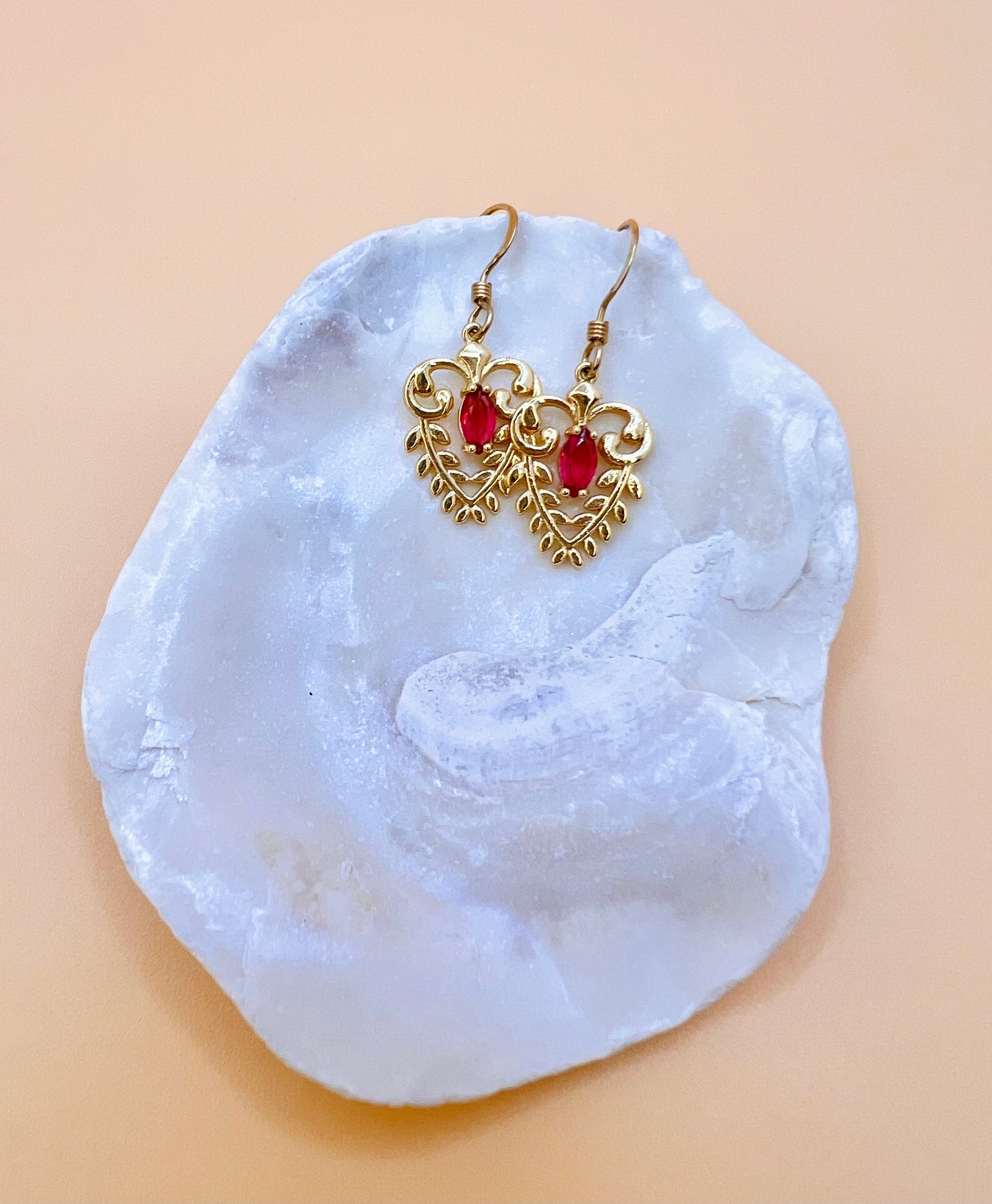Red Filigree earring