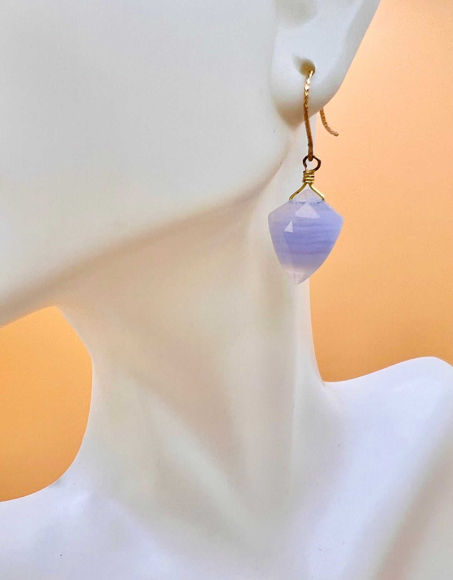Striped Blue Lace Agate earring