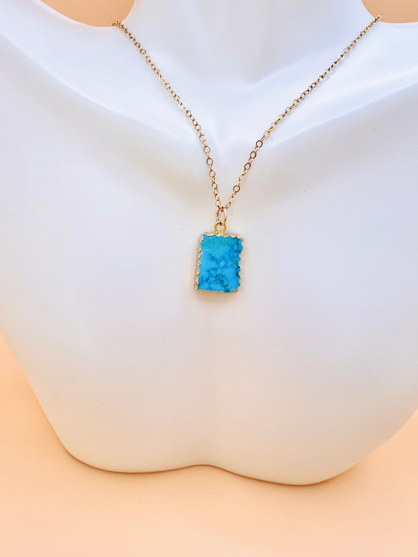 Turquoise rectangle necklace