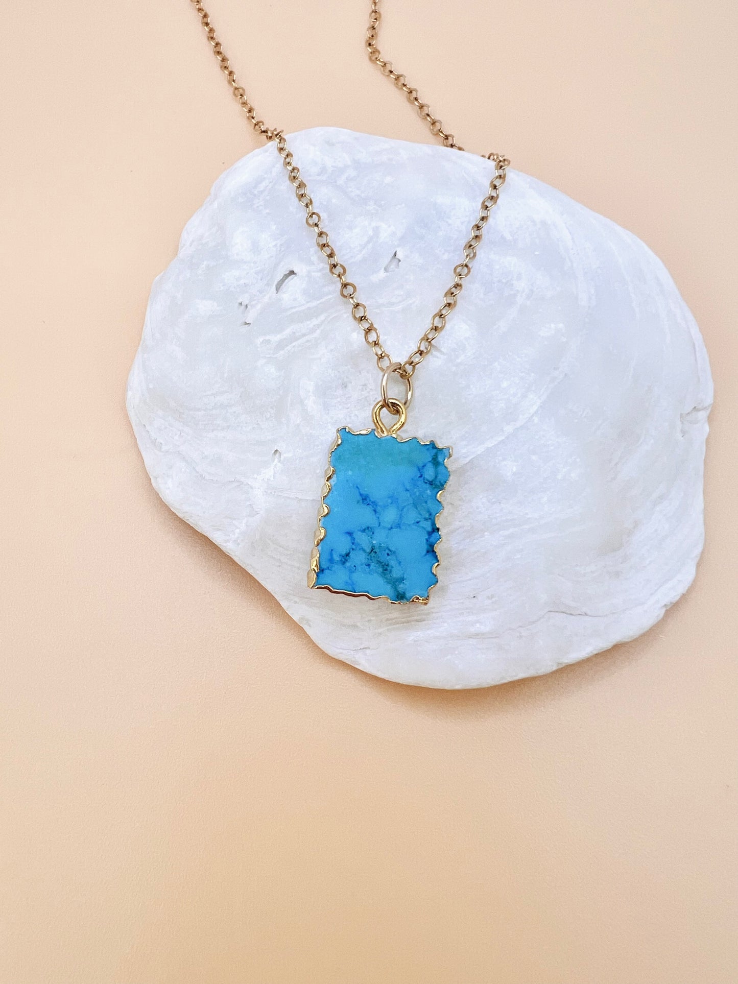 Turquoise rectangle necklace
