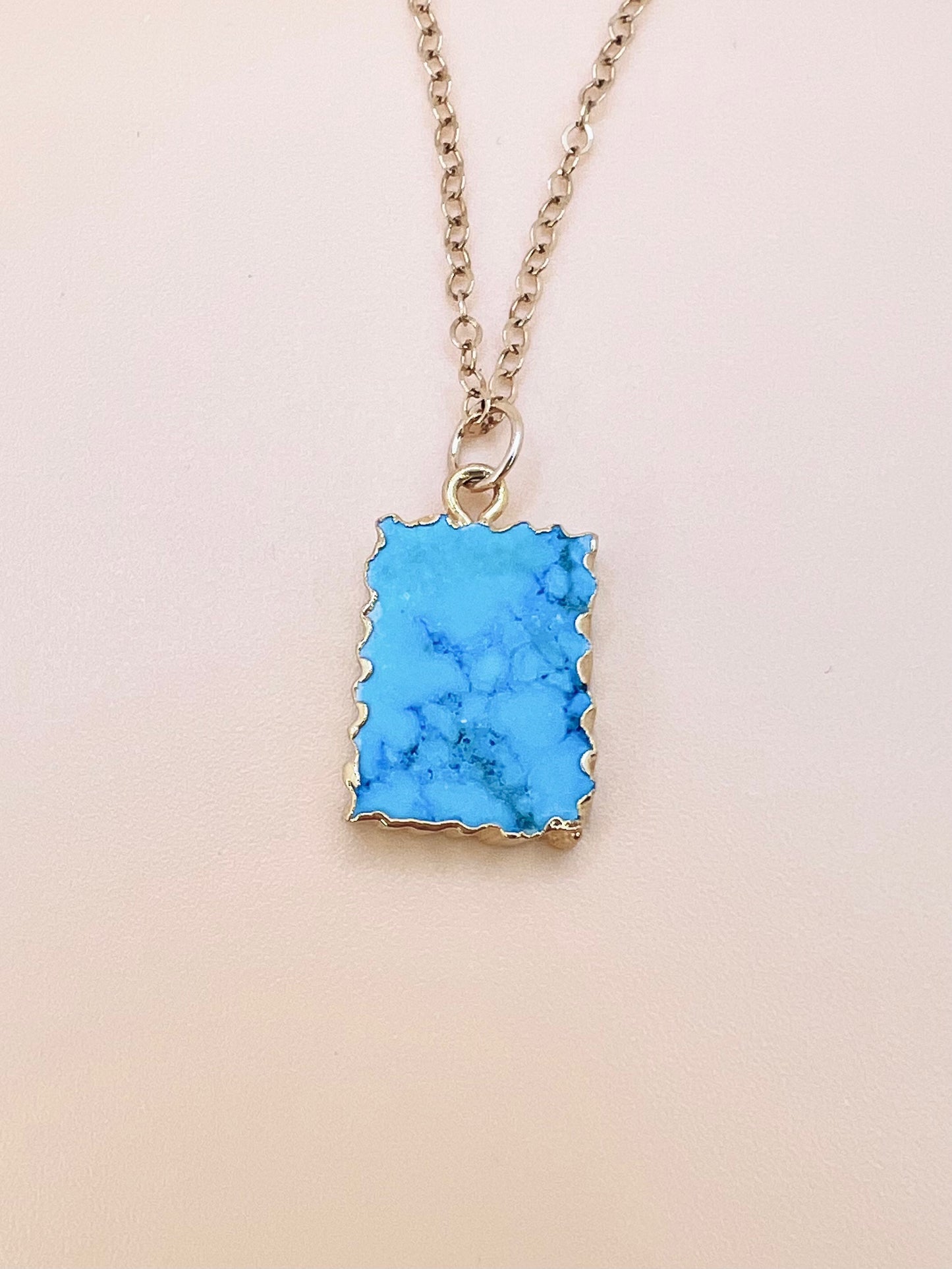 Turquoise rectangle necklace