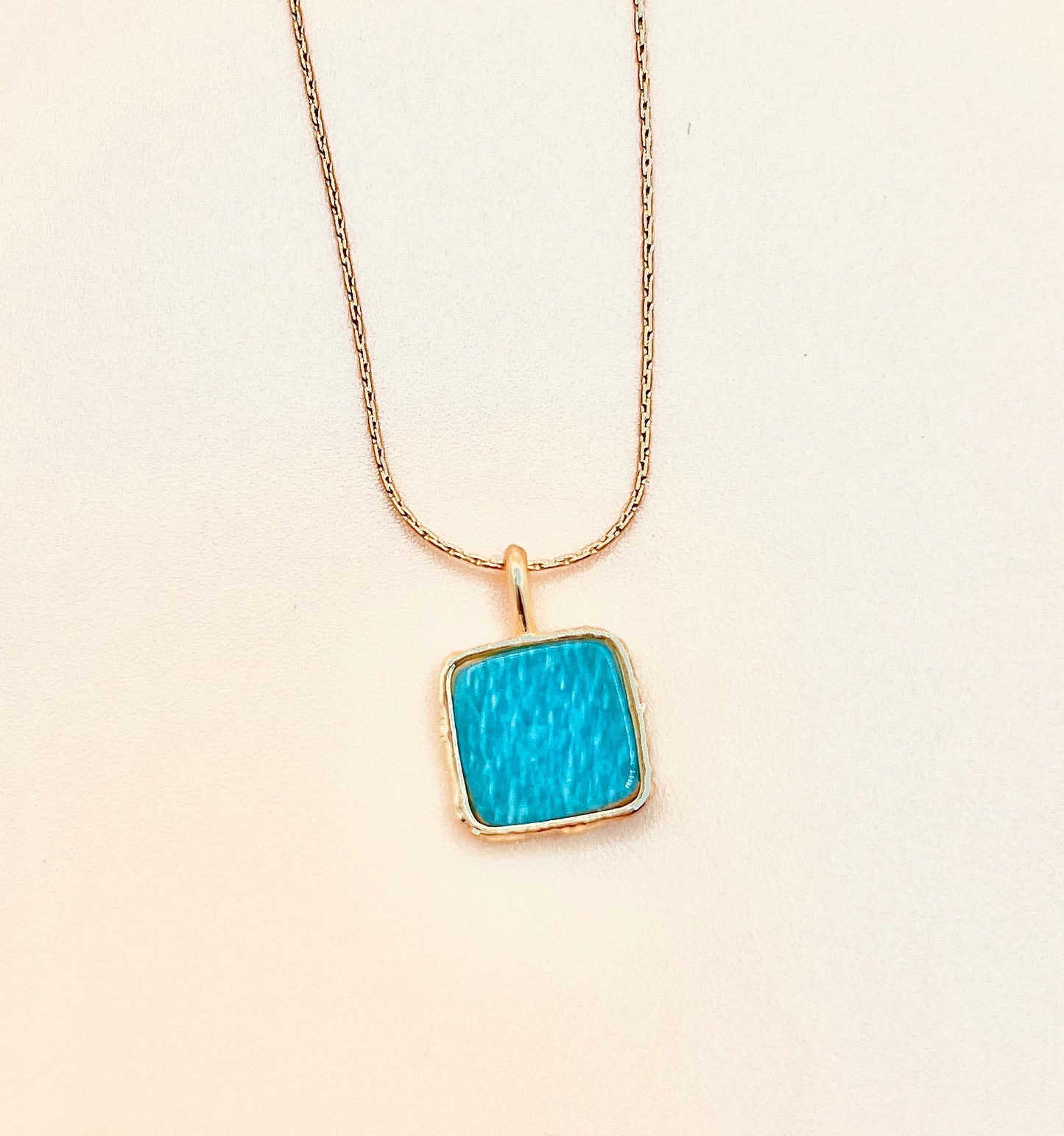 Amazonite square pendant