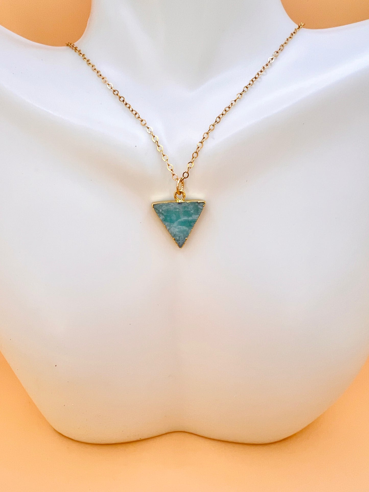 Amazonite triangle pendant