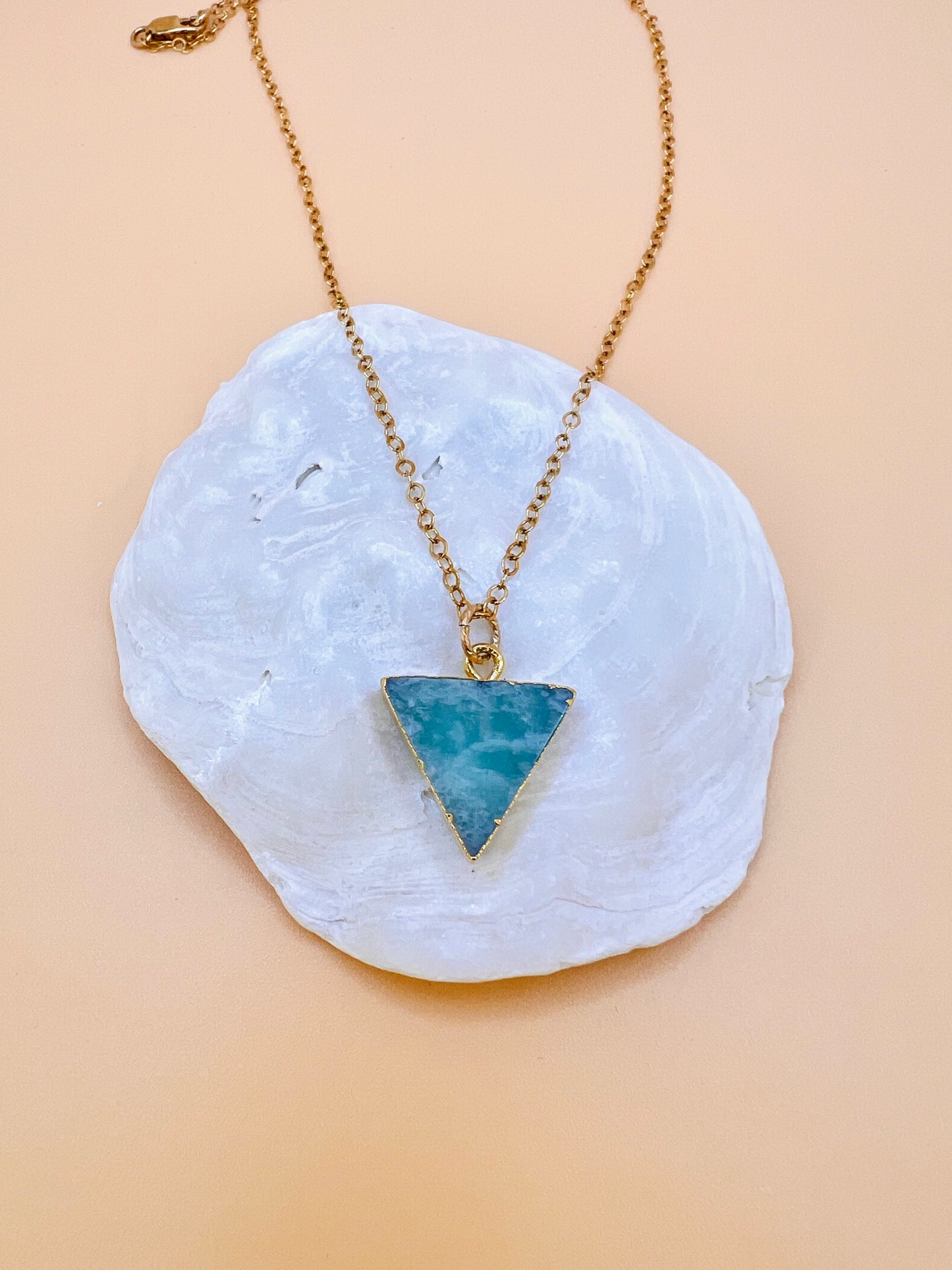 Amazonite triangle pendant