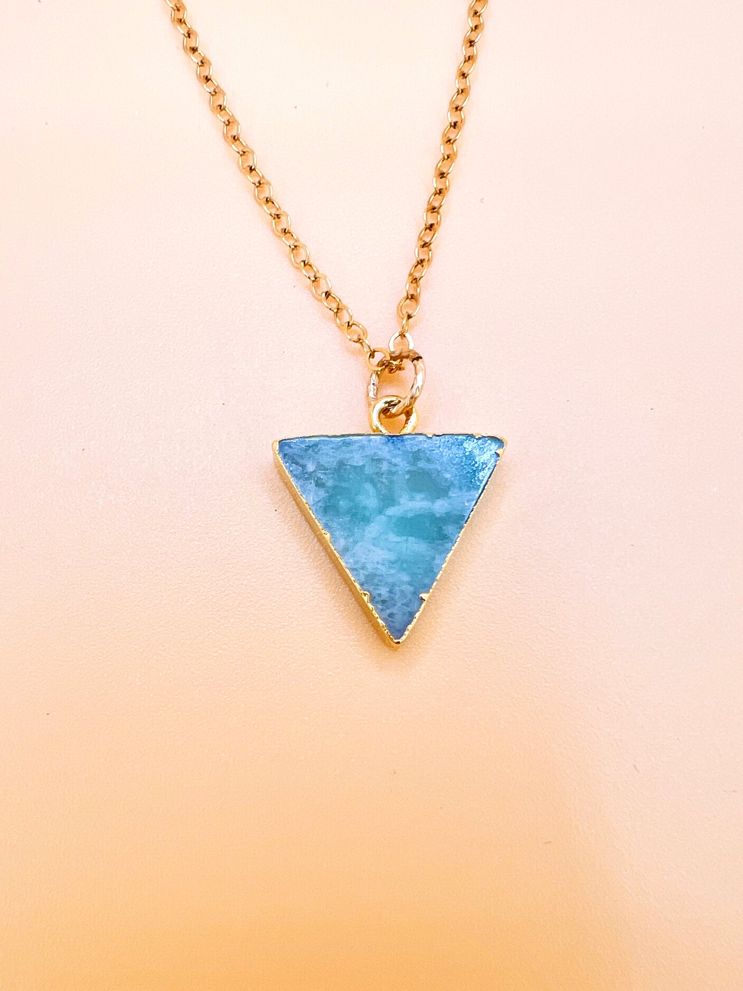 Amazonite triangle pendant