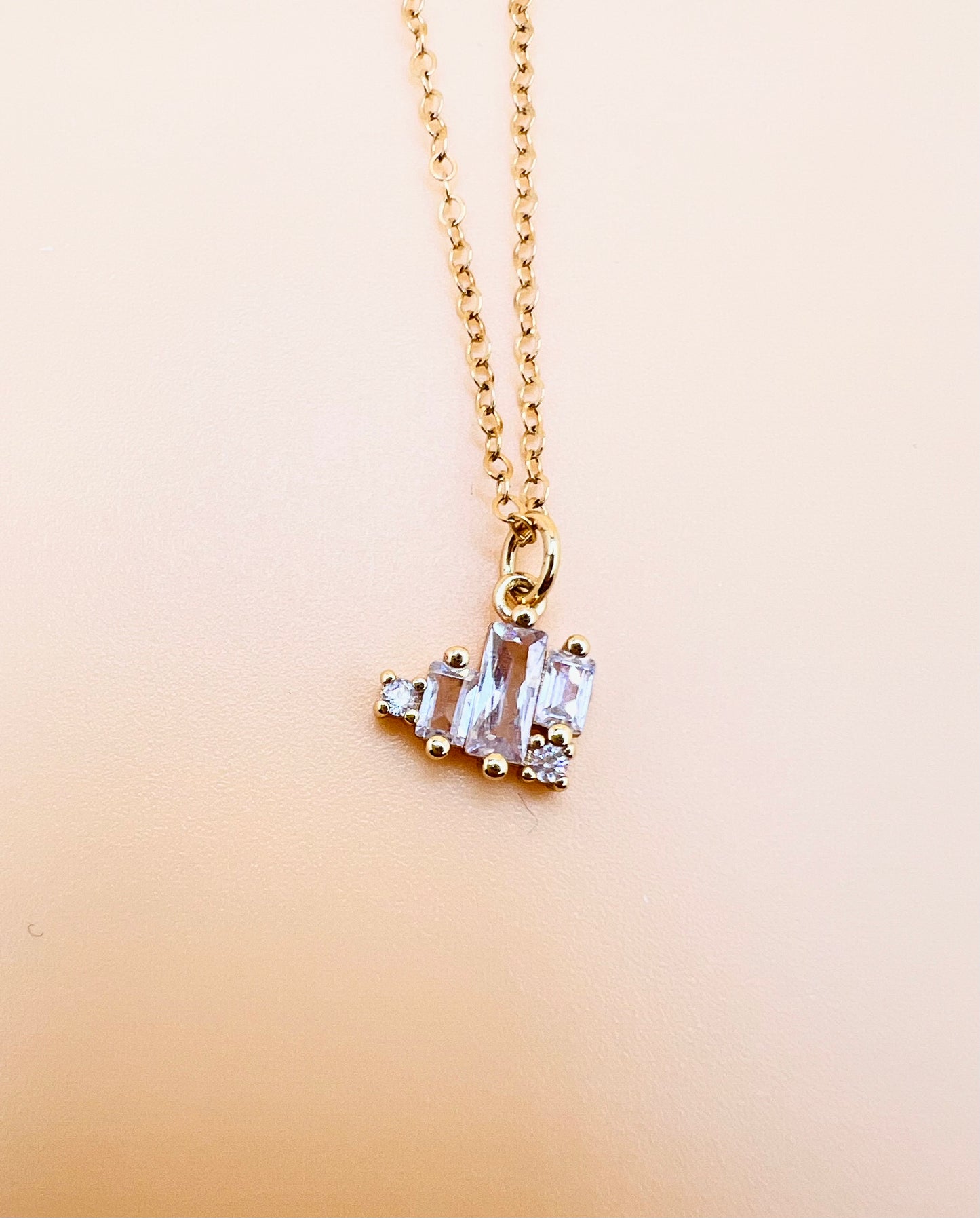 Cubic Zirconia Cluster necklace