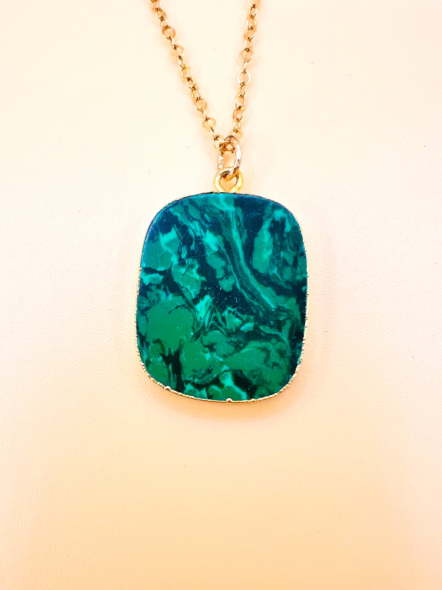 Malachite Slab pendant necklace
