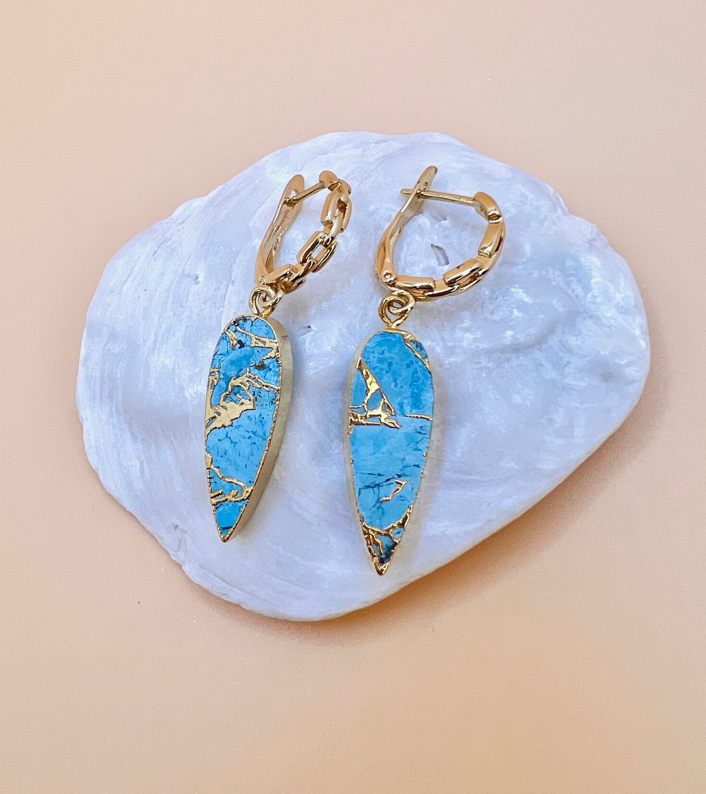 Mojave Turquoise Chain hoops