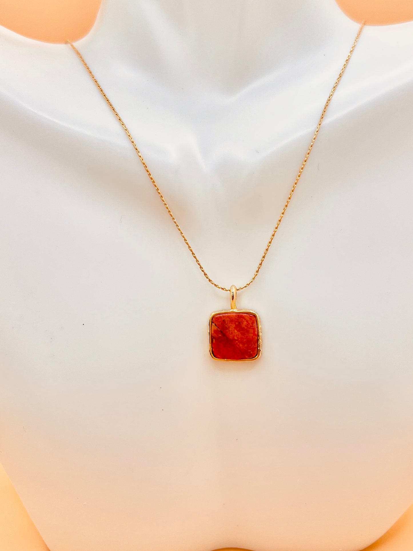 Red Coral Square necklace