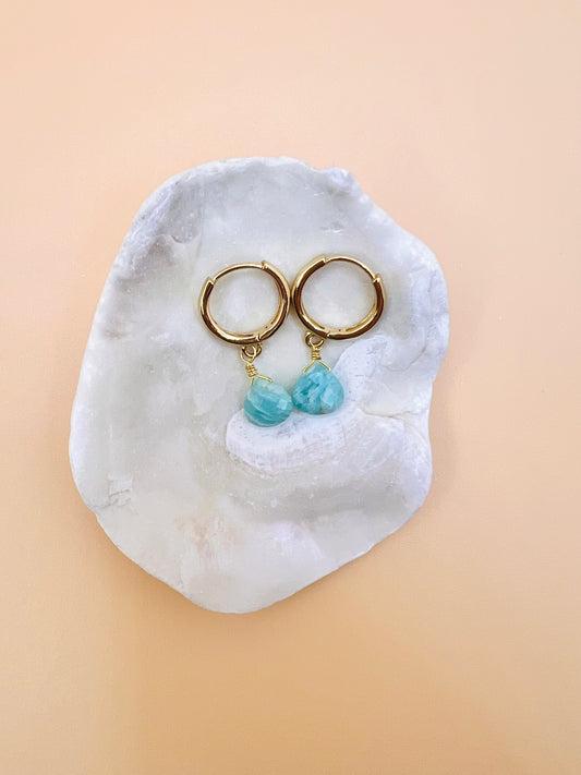 Amazonite hoops