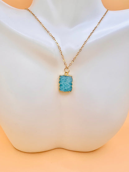 Amazonite rectangle necklace