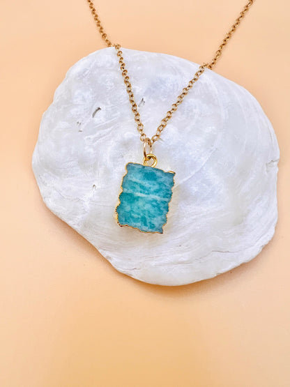 Amazonite rectangle necklace