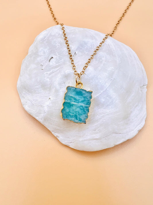 Amazonite rectangle necklace