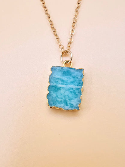 Amazonite rectangle necklace