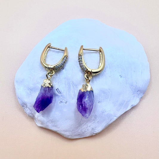 Amethyst Fancy hoops