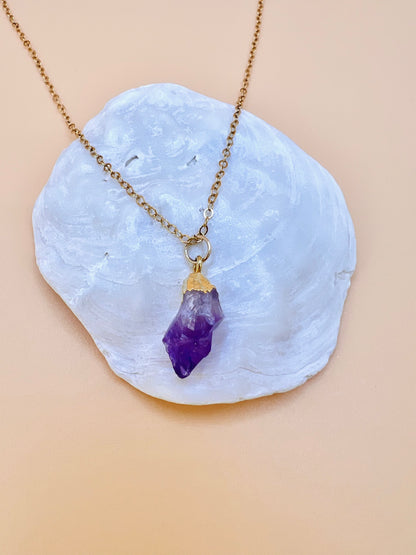 Amethyst nugget necklace
