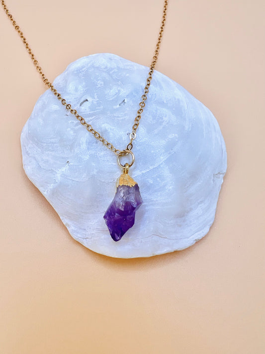 Amethyst nugget necklace