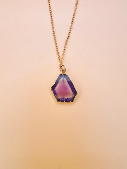 Amethyst triangle necklace