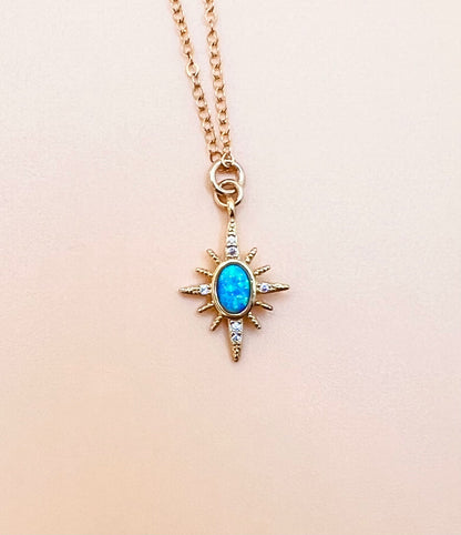 Blue Opal North Star necklace