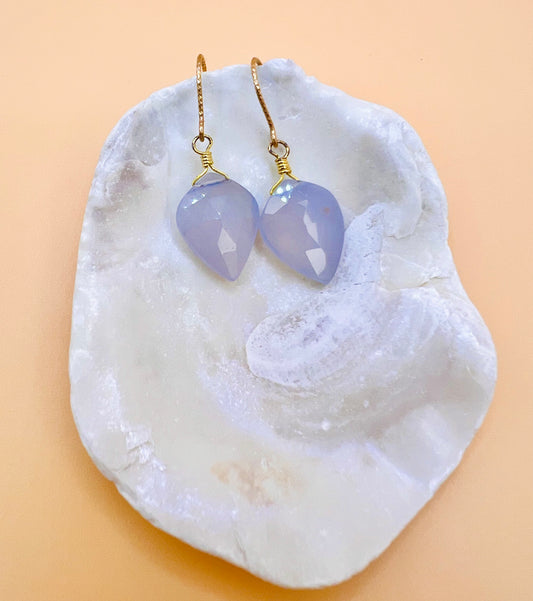 Clear Blue Lace Agate earrings