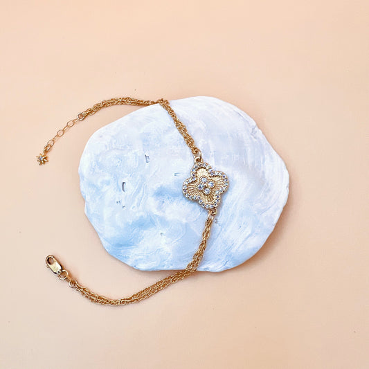 Clover double chain bracelet