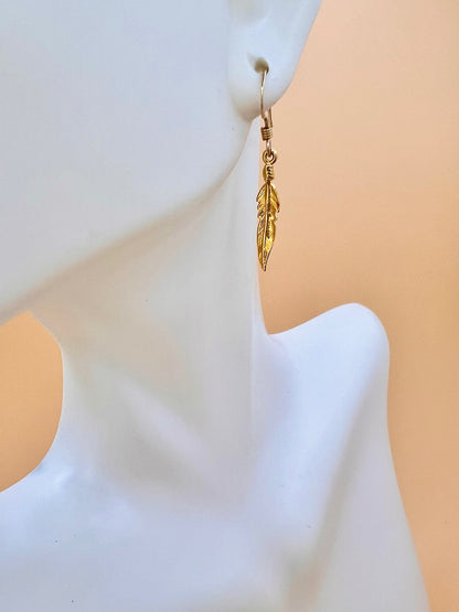 Gold Feather earrings